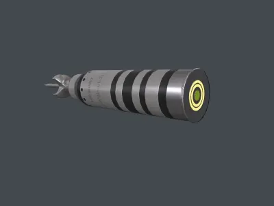 Tank modern shell 120mm APFSDS Low-poly 3D model