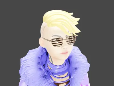 Cyberpunk Female Low-poly 3D model
