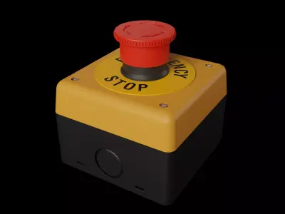 Emergency Stop Low-poly 3D model