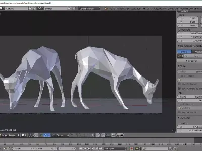 Polygonal female impala Free 3D model