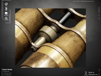 Military Binoculars ww2 VOL08 Game Ready Low-poly 3D model