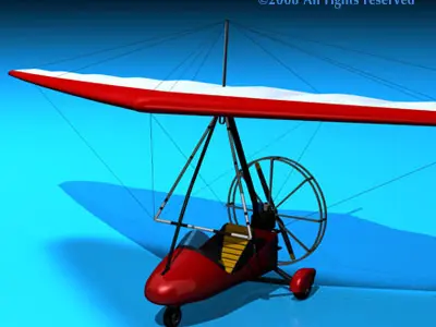 Ultralight hang glider 3D model