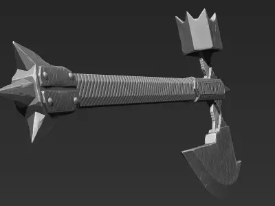 Zbrush Battle Axe 02 3D model