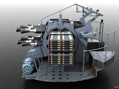 QF 2-pounder Mark VIII Chicago piano Low-poly 3D model