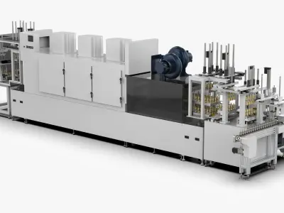 Automatic Motor Rotor Cover Heating Furnace Assembly Line 3D model