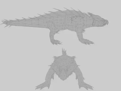 Reptilian Guardian of the Mossy Forest  Game Ready 3D Model Low-poly 3D model