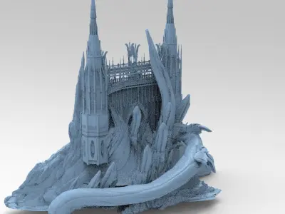 Crystal mountain City Serpent Tower 3D model