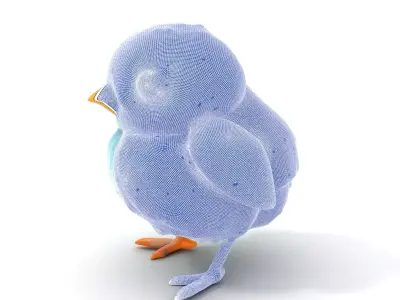 Adorable Bluebird Fluffy model pack Low-poly 3D model