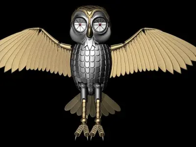 Bubo the Owl Low-poly 3D model