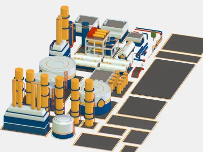 Isometric Oil Pipe Barrel Idustry Build Constructor 3d models Low-poly 3D model