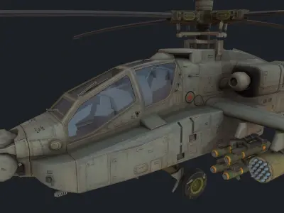 AH-64 Apache Low-poly 3D model