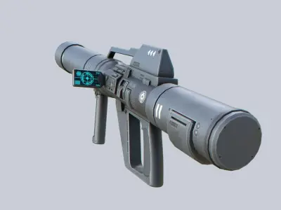 Scifi bazooka Low-poly 3D model
