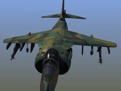 HarrierII Attack Aircraft LD1 Low-poly 3D model