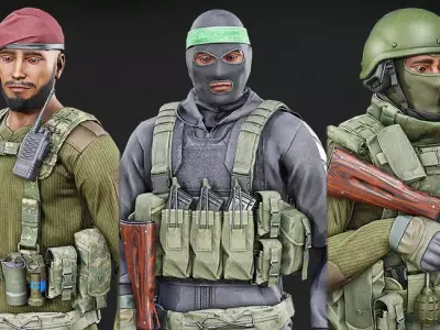 Modular Insurgents Pack V2 Low-poly 3D model