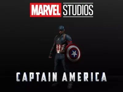 Captain America - Steve Rogers Low-poly 3D model