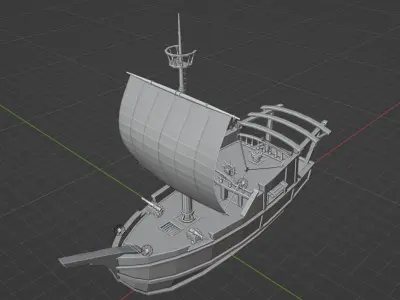 Ship - boat sea thieves low poly Low-poly 3D model