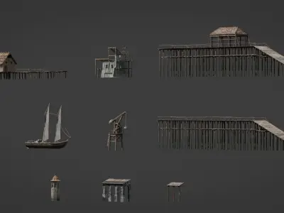 Late Medieval Period Central Europe Assets 3D model