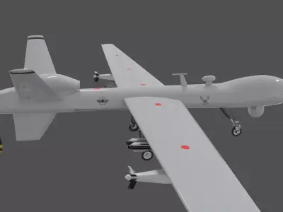 mq-9 reaper Drone Low-poly 3D model