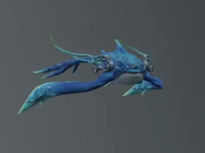 Blue Dolphin Fantasy Low Poly Low-poly 3D model