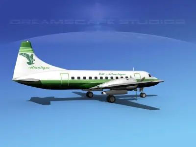 Convair CV-340 Air Atlantique 3D model