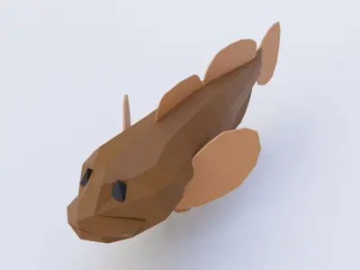 Cottus cognatus fish low poly 3d model  Low-poly 3D model