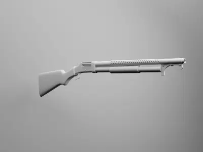 Winchester Model 1897 Trench Shot Gun Gaming Asset  3D model