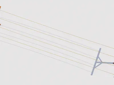 Clothesline Low-poly 3D model