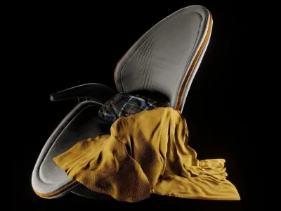 Chair 3 with blanket 3D model