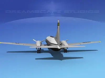 Convair T-29 Bare Metal 3D model