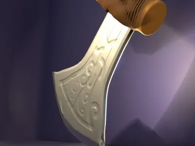 Stylized battle axe Low-poly 3D model