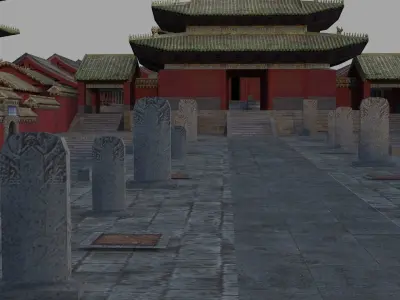 Temple Historic building Low-poly 3D model