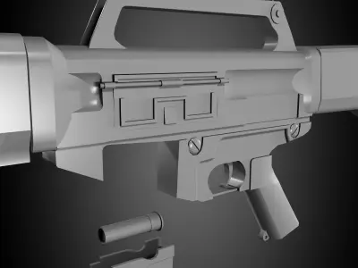 USAS 12 Shotgun low pol Low-poly 3D model