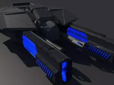 Laser turret Low-poly 3D model