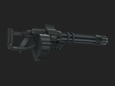 EVA Gatling gun hand-painted low poly Low-poly 3D model