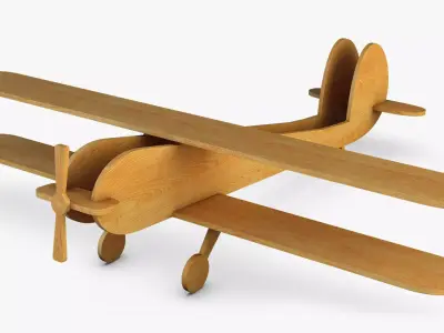 Wooden Toy Plane v 1 3D model