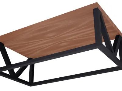 Wood Coffee Table Free low-poly 3D model