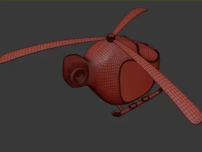 Cartoon Helicopter 3D model