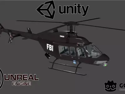 helicopter FBI Low-poly 3D model