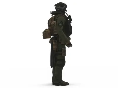 Elite Fighter Pilot 3D Rigged Game Ready Military Jet Suit Low-poly 3D model