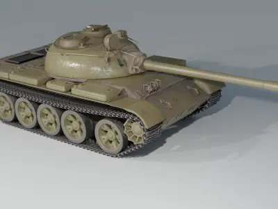 T 55 soviet main battle tank T-55A 3D model