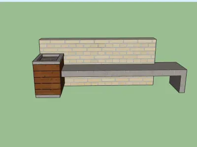Outdoor Bench Low-poly 3D model shop