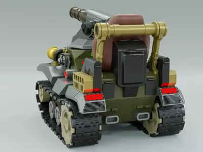 Kiddie Ride Tank 006 Low-poly 3D model