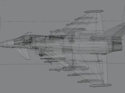 Eurofighter Typhoon EF-2000 Low-poly 3D model