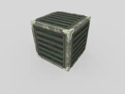 low poly metal crate Low-poly 3D model