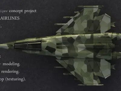 Fighter camouflaged jet 3D model