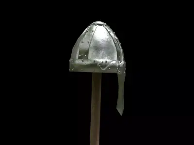 Medieval Nomad helmet 2 Low-poly 3D model