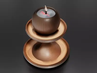 Bougeoir en bois 03 3D print model