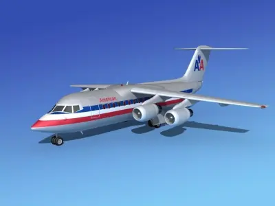 BAe 146-200 American Airlines 3D model