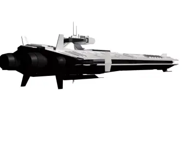 Futuristic Sci-Fi Space Heavy Cruiser 3D model