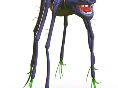 Hi-Poly Subdivision 3D Model Spider Low-poly 3D model